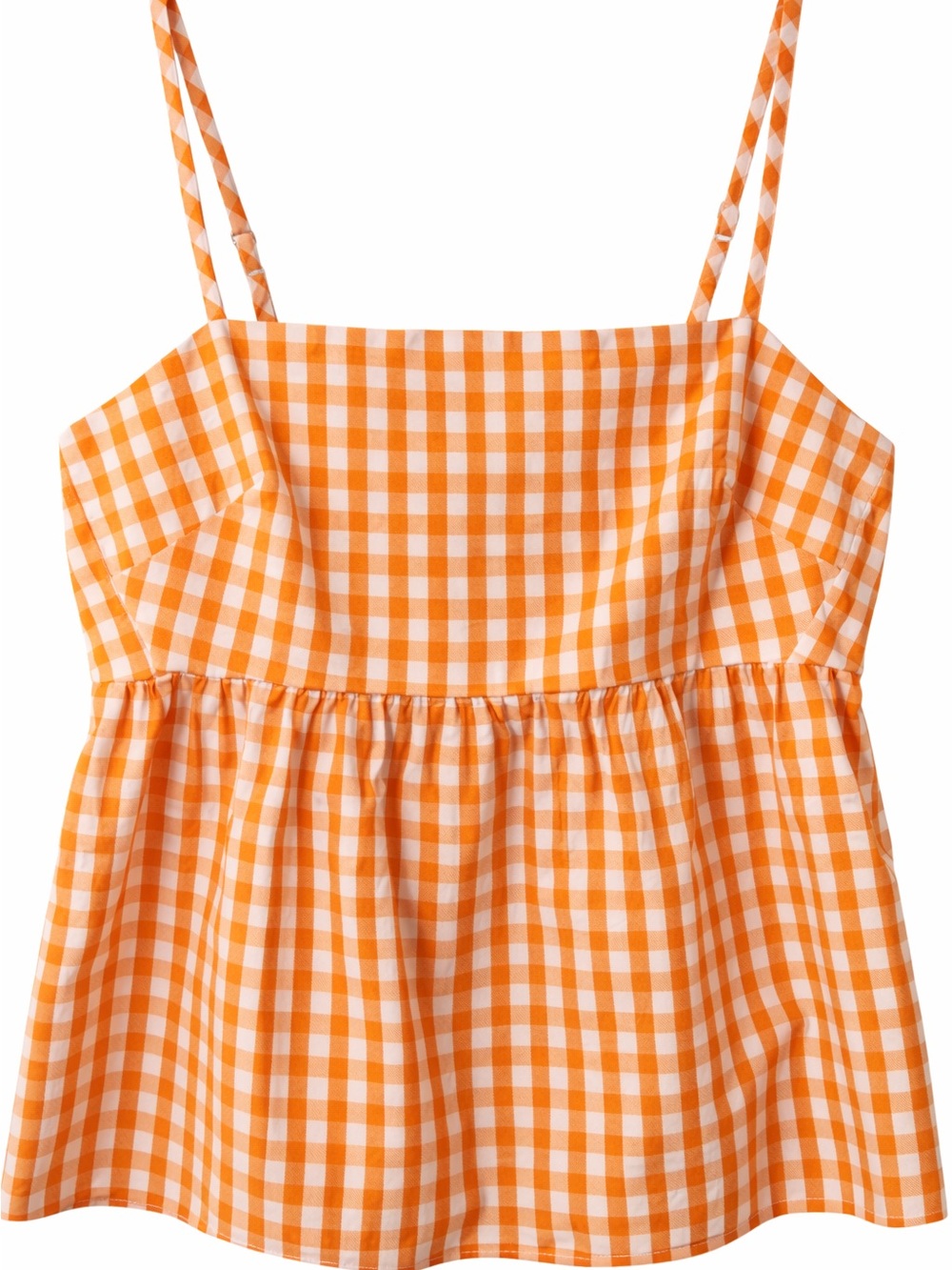 J. Crew Gingham Tie Back Strappy Babydoll Top